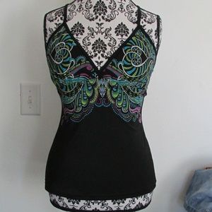 Athleta Black Mosaic Hanalei Bay Mia Tankini Top